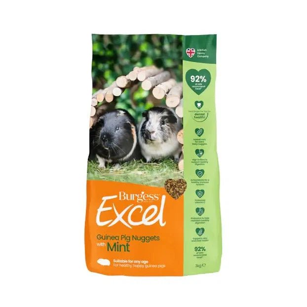Burgess Excel Guinea Pig Nuggets with Mint 3kg - One Stop Bunny Shop