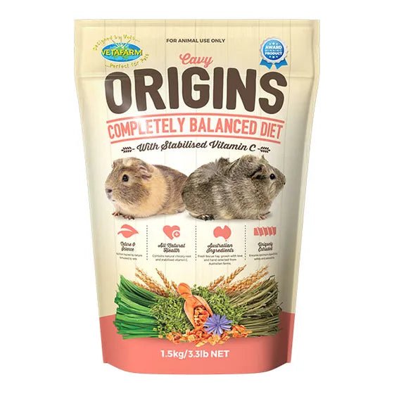 Vetafarm Origins Guinea Pig Food 1.5kg - One Stop Bunny Shop